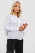Блуза однотонная  -уценка, цвет белый, 230RR-96-U-2 - фото № 2