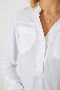 Блуза однотонная  -уценка, цвет белый, 230RR-96-U-2 - фото № 4