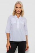 Блуза однотонная  -уценка, цвет белый, 230RP-96-1-U-10 оптом - фото № 0