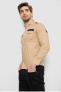 Рубашка мужская однотонная с принтом, цвет бежевый, 186R02 - фото № 2