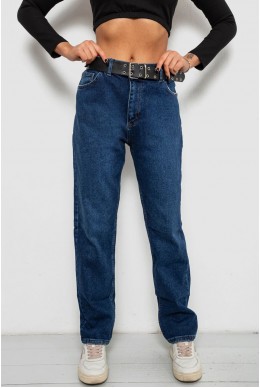 Джинсы женские однотонные MOM FIT, цвет синий, 244R8184