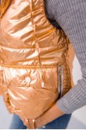 Жилет жіночий блискуча плащівка, колір бронзовий, 102R311