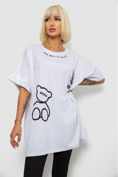 Футболка женская с принтом, цвет белый, 244R4004