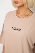 Футболка женская с принтом, цвет бежевый, 244R2019 - фото № 4