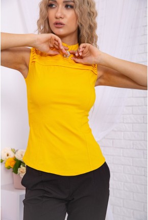 Ошатна літня блуза жовтого кольору 167R051-2