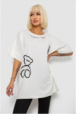 Футболка женская с принтом, цвет молочный, 244R4004