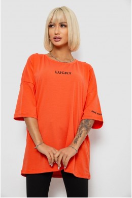 Футболка женская с принтом, цвет оранжевый, 244R2019