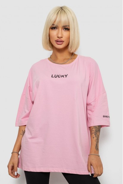 Футболка женская с принтом, цвет розовый, 244R2019