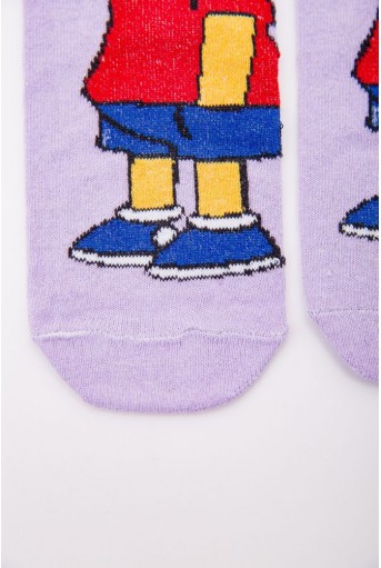 Купить Женские носки, сиреневого цвета с мультяшным принтом, 167R360 - Фото №2