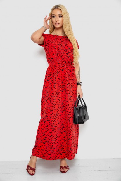 Сукня з принтом софт  -уцінка, колір червоно-чорний, 214R0228-6-U-1