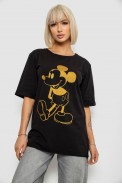 Футболка женская с принтом, цвет черный, 244R1023 оптом - фото № 0