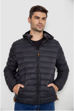 Демісезонна чоловіча куртка на синтепоні  -уцінка, колір чорний, 247R5070-U-12