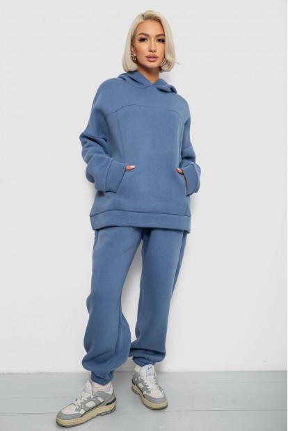 Спортивний костюм жіночий на флісі, колір джинс, 247R2016