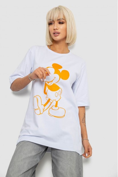 Футболка жіноча з принтом, колір білий, 244R1023