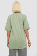 Футболка женская с принтом, цвет оливковый, 244R1023 оптом - фото № 3