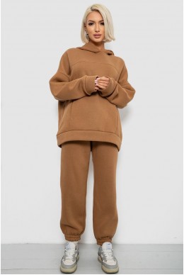 Спортивний костюм жіночий на флісі, колір коричневий, 247R2016