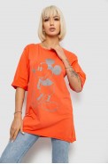 Футболка жіноча з принтом, колір помаранчевий, 244R1023 - фото № 0