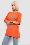 Футболка жіноча з принтом, колір помаранчевий, 244R1023 - фото № 2