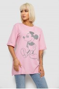 Футболка жіноча з принтом, колір рожевий, 244R1023 - фото № 2
