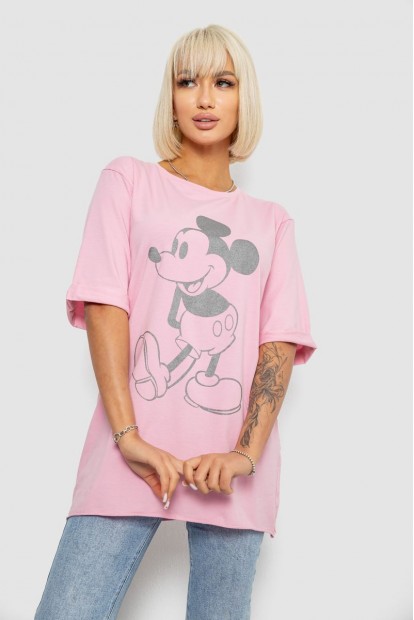 Футболка жіноча з принтом, колір рожевий, 244R1023