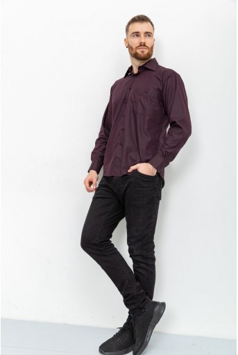 Купить Рубашка мужская в полоску, цвет черно-бордовый, 131R140132 - Фото №2