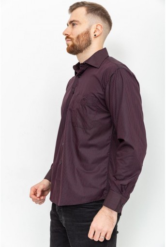 Купить Рубашка мужская в полоску, цвет черно-бордовый, 131R140132 - Фото №4