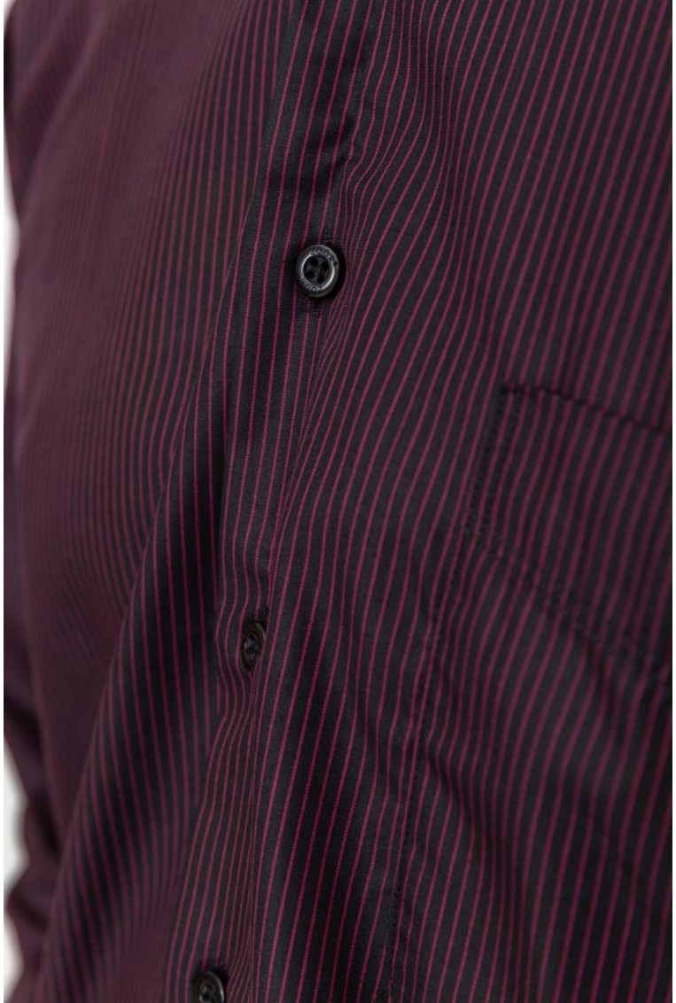 Купить Рубашка мужская в полоску, цвет черно-бордовый, 131R140132 - Фото №6