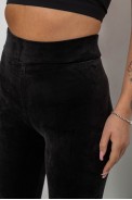 Лосини жіночі велюрові однотонні, колір чорний, 214R263-1 - фото № 4