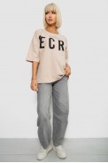 Футболка жіноча з принтом, колір світло-бежевий, 244R3008-1 оптом - фото № 1