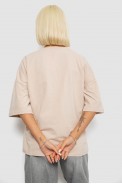 Футболка жіноча з принтом, колір світло-бежевий, 244R3008-1 оптом - фото № 3