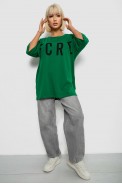 Футболка жіноча з принтом, колір темно-зелений, 244R3008-1 - фото № 1