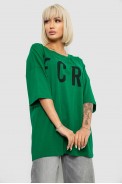Футболка жіноча з принтом, колір темно-зелений, 244R3008-1 - фото № 2