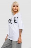 Футболка жіноча з принтом, колір білий, 244R3008-1 оптом - фото № 2