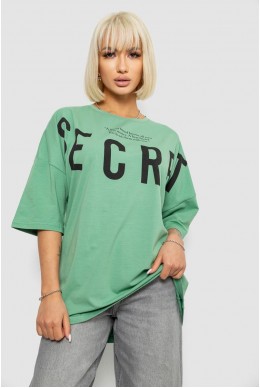 Футболка жіноча з принтом, колір оливковий, 244R3008-1