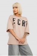 Футболка жіноча з принтом, колір бежевий, 244R3008-1 - фото № 2