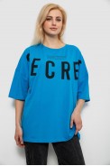 Футболка женская с принтом, цвет бирюзовый, 244R3008-1 - фото № 0
