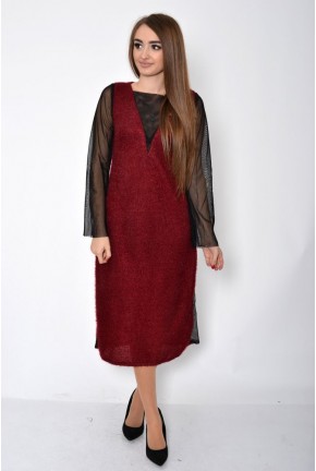 Платье женское, цвет бордовый, 115R803