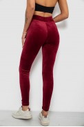 Лосины женские велюровые однотонные, цвет бордовый, 214R263-1 - фото № 3