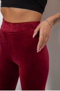 Лосины женские велюровые однотонные, цвет бордовый, 214R263-1 - фото № 4