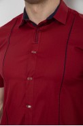 Сорочка чоловіча однотонна, колір бордовий, 214R7003-5 - фото № 4