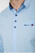 Рубашка мужская  классическая, цвет голубой, 186R7114-5 - фото № 4