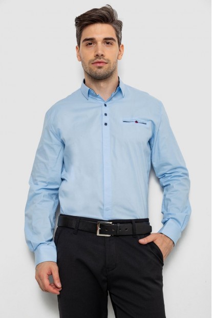 Рубашка мужская  классическая, цвет голубой, 186R7114-5