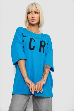 Футболка жіноча з принтом, колір блакитний, 244R3008-1