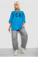 Футболка жіноча з принтом, колір блакитний, 244R3008-1 - фото № 1