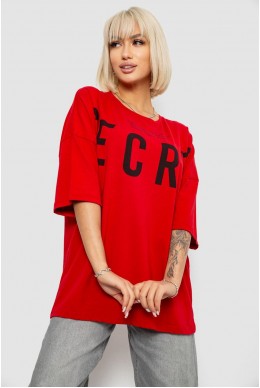 Футболка жіноча з принтом, колір червоний, 244R3008-1