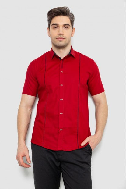 Сорочка чоловіча однотонна, колір червоний, 214R7003-5