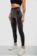 Лосины женские велюровые однотонные, цвет серый, 214R263-1 - фото № 2