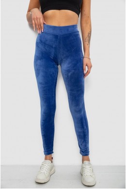 Лосини жіночі велюрові однотонні, колір синій, 214R263-1