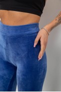 Лосины женские велюровые однотонные, цвет синий, 214R263-1 - фото № 4