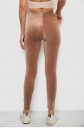 Лосини жіночі велюрові однотонні, колір мокко, 214R263-1 - фото № 3